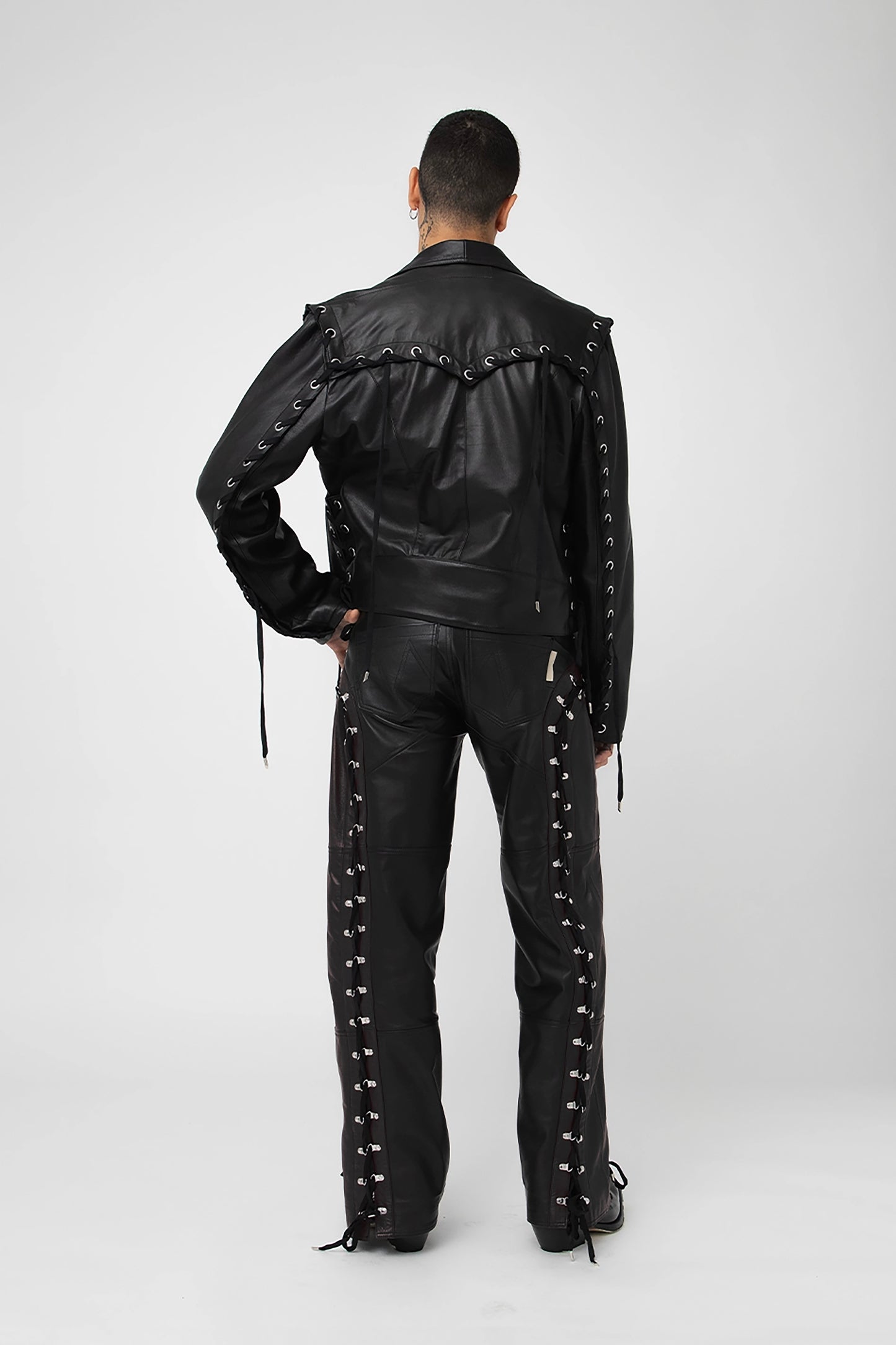Leather Upcycled Black Jacket