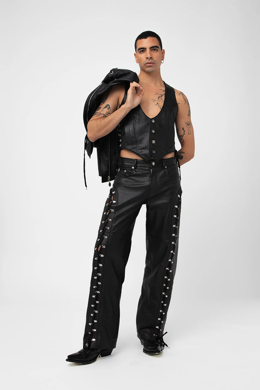 Leather Upcycled Vest