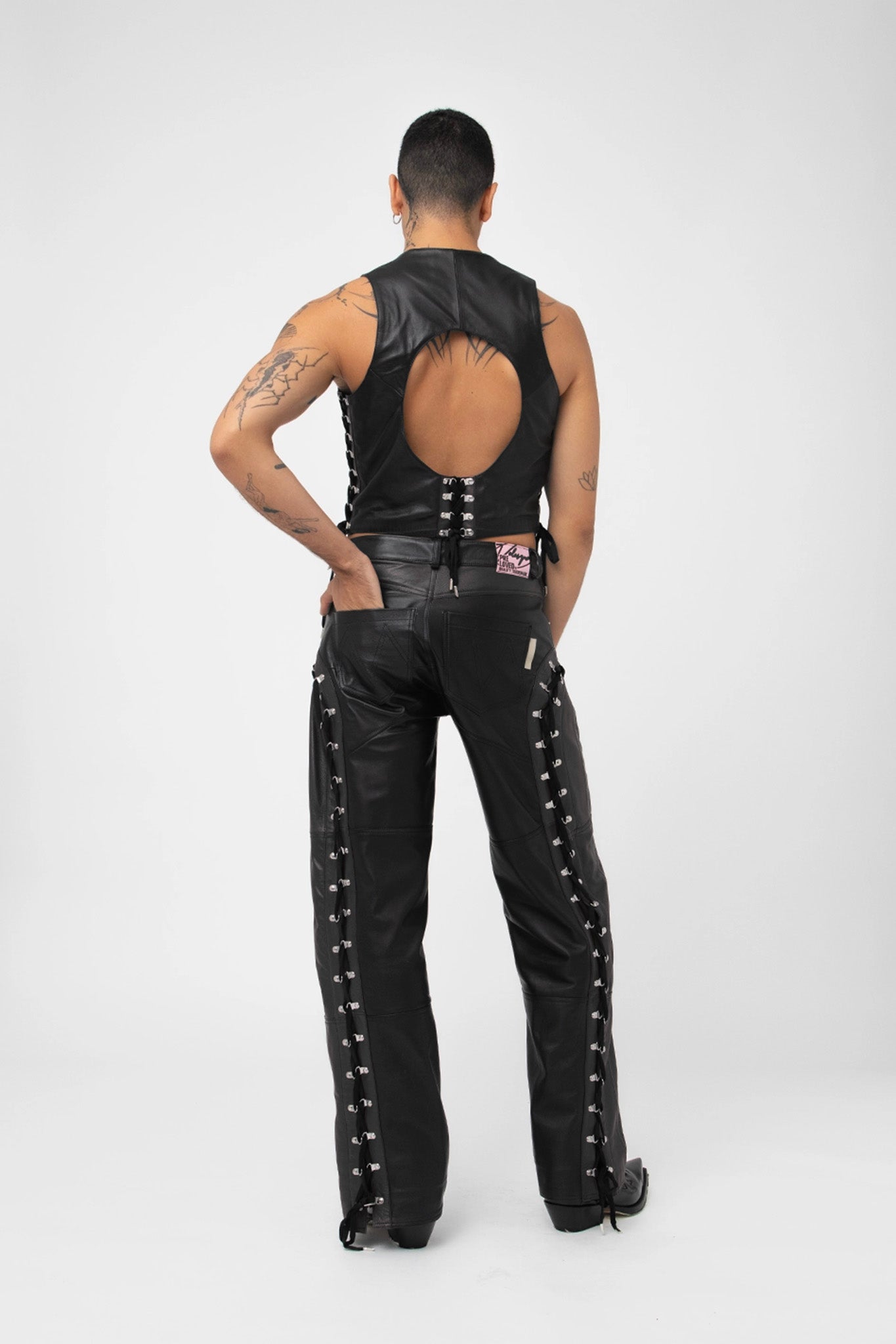 Upcycled Leather Trousers Pants