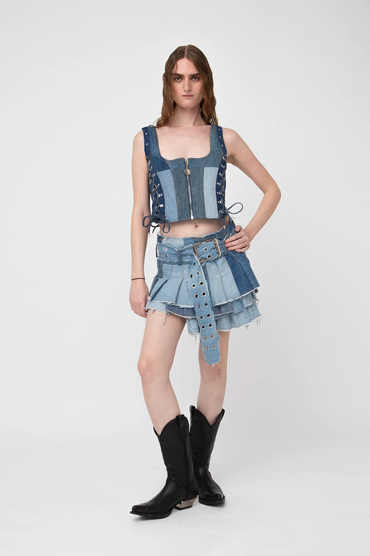 Mateo Velasquez Upcycled Denim Corset