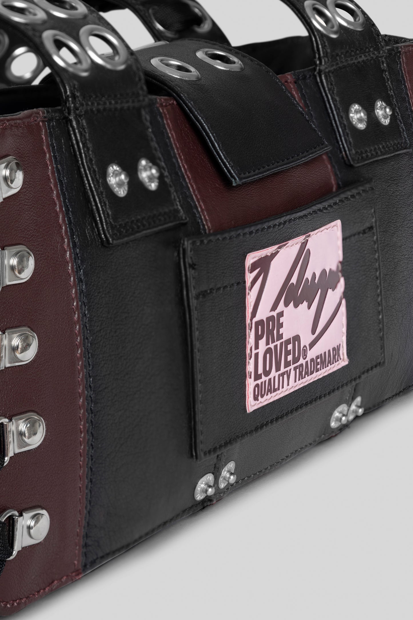 Upcycled Leather Baguette Bag